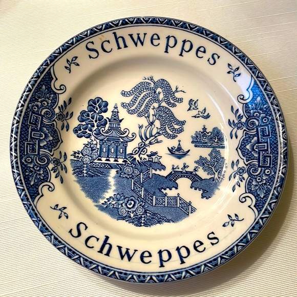 Enoch Wedgwood Tunstall England Schweppes blue Pagoda small bowl dish 4.75” - Picture 1 of 8